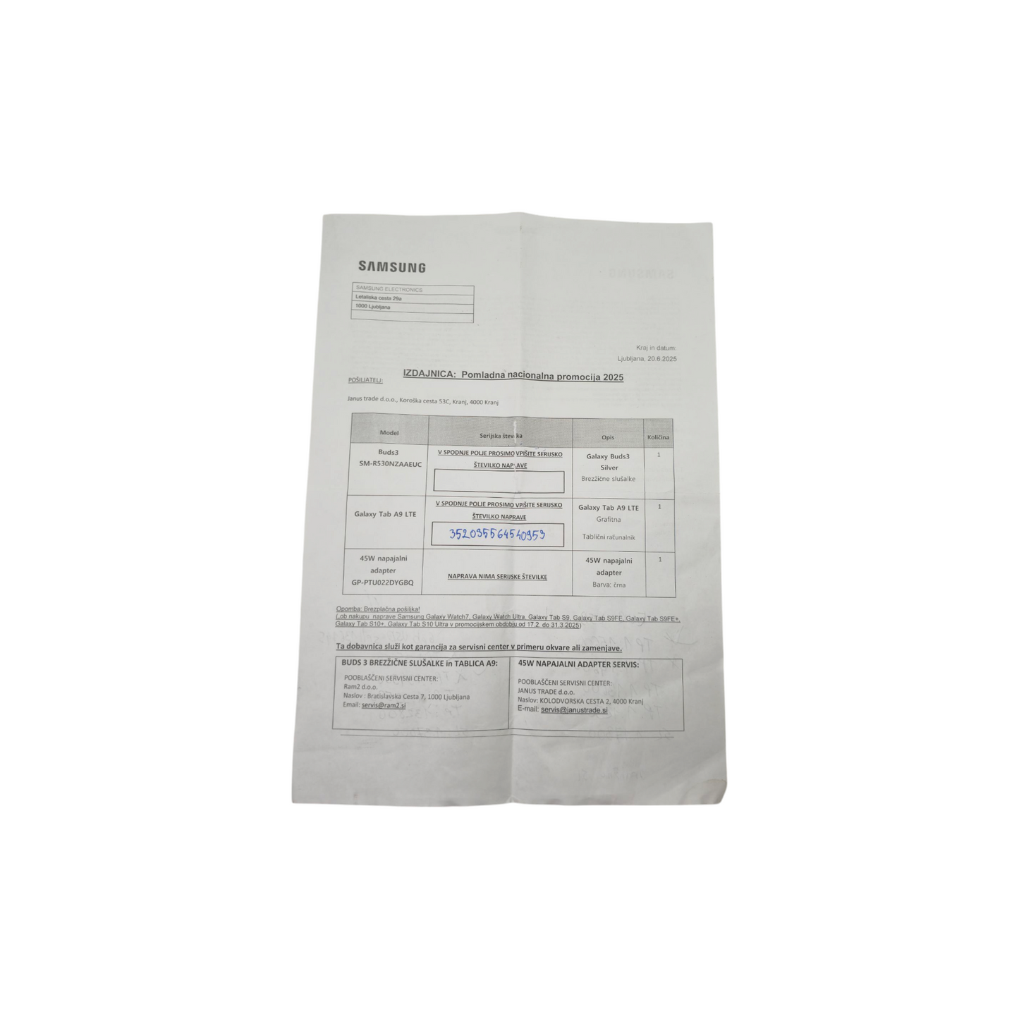 Tablični računalnik Samsung Galaxy Tab A9 64GB LTE