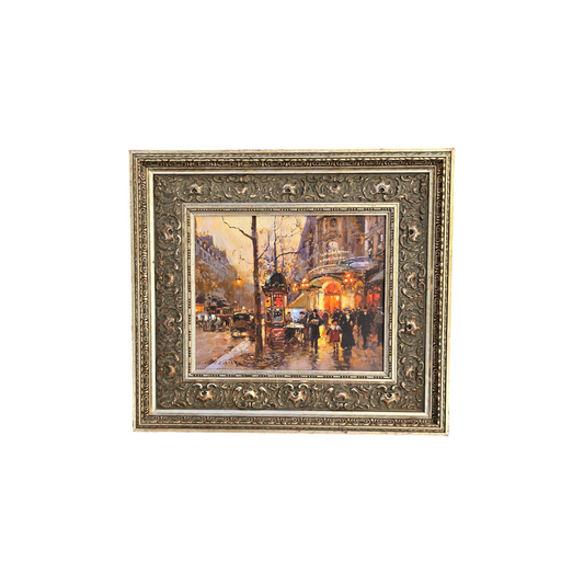 Edouard Cortès; Print; mesto pred mrakom; 53 cm x 47 cm