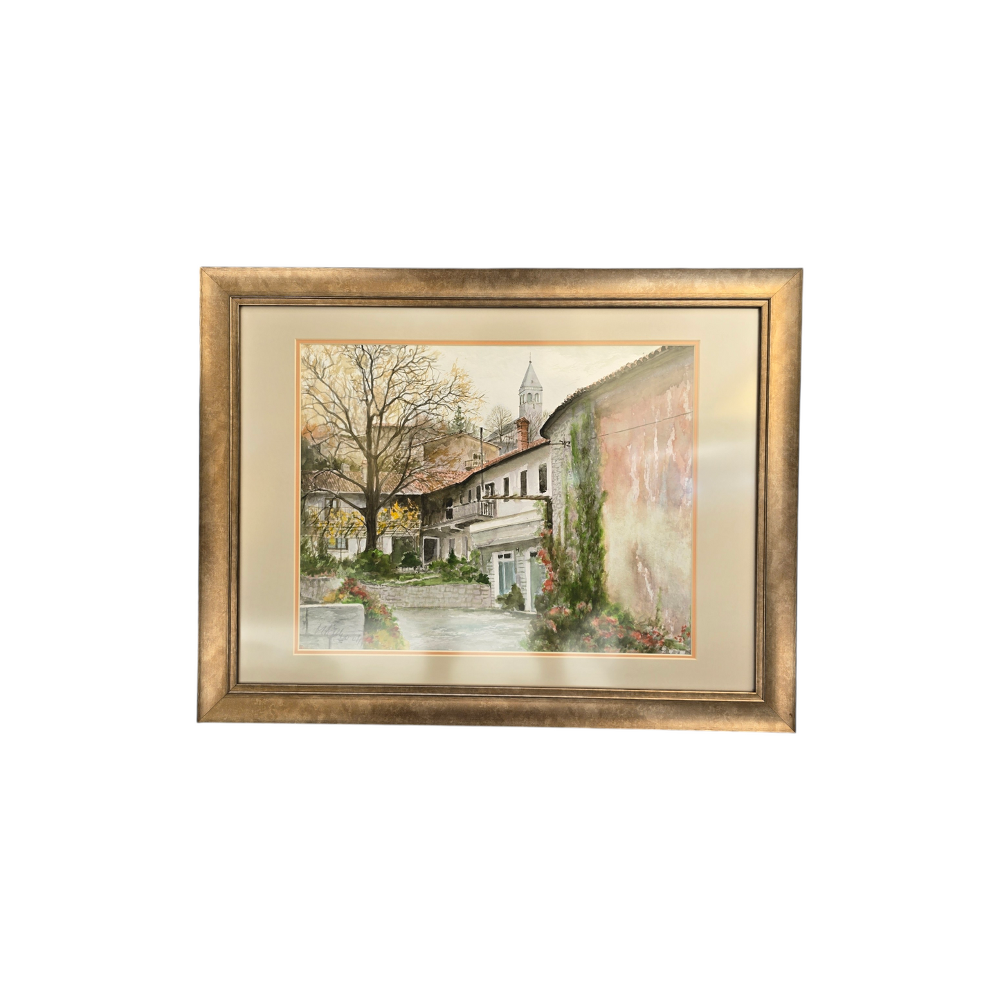 Marko Krvina; Akvarel; "Predhišje"; 69 cm x 53 cm