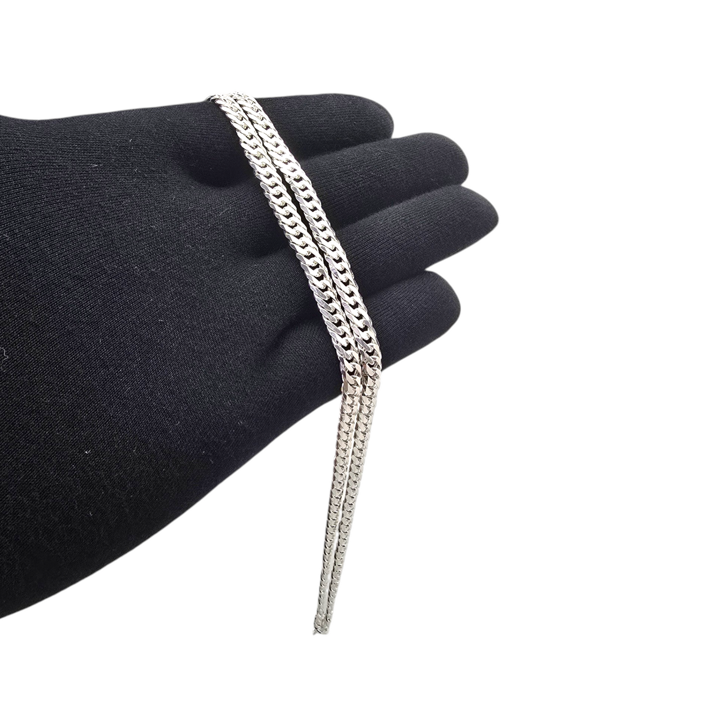 Srebrna verižica Cuban link (Ploščati) 925/1000; masa=37.31g