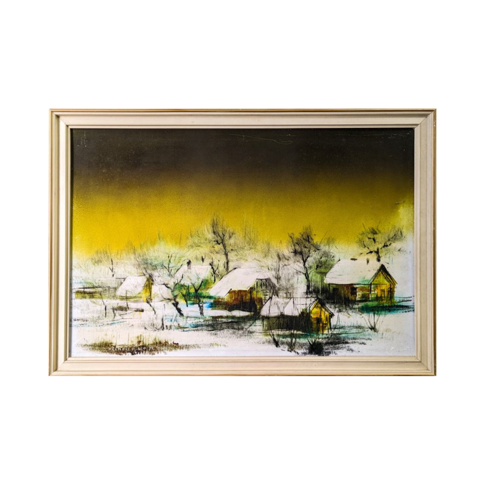 ACO DREMELJ Olje na lesonitu Vas 68cm x 47cm