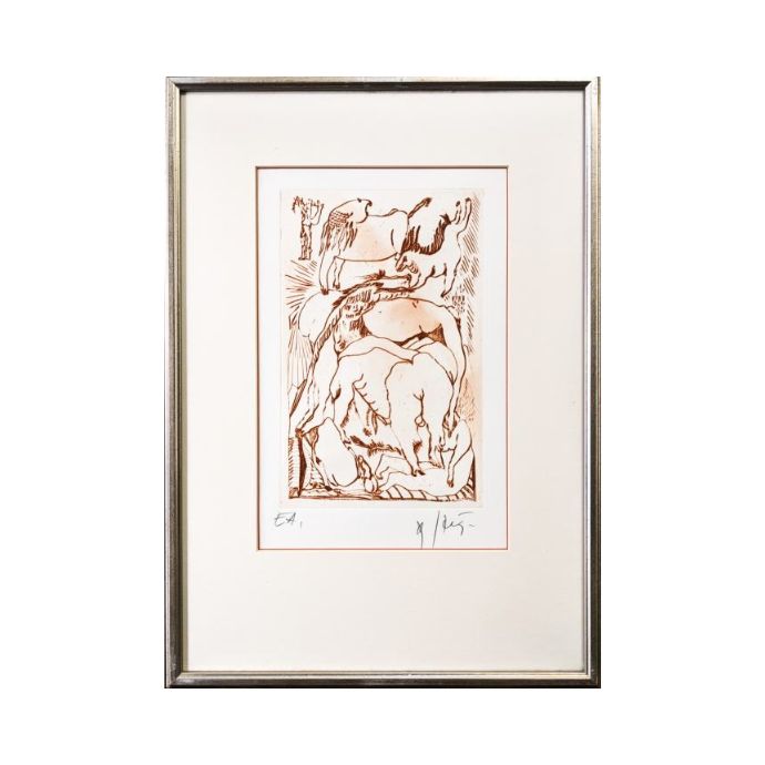 JOŽE HORVAT JAKI Grafika Erotika 37,50cm x 53cm