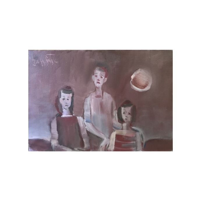 Ajdo Fr. Šubic Olje na platno Družina 49x34.50cm