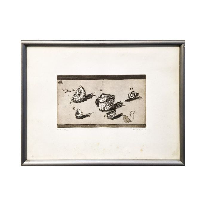 BORIS BENČIČ 1972 Grafika Školjke 24/50 36cm x 29cm