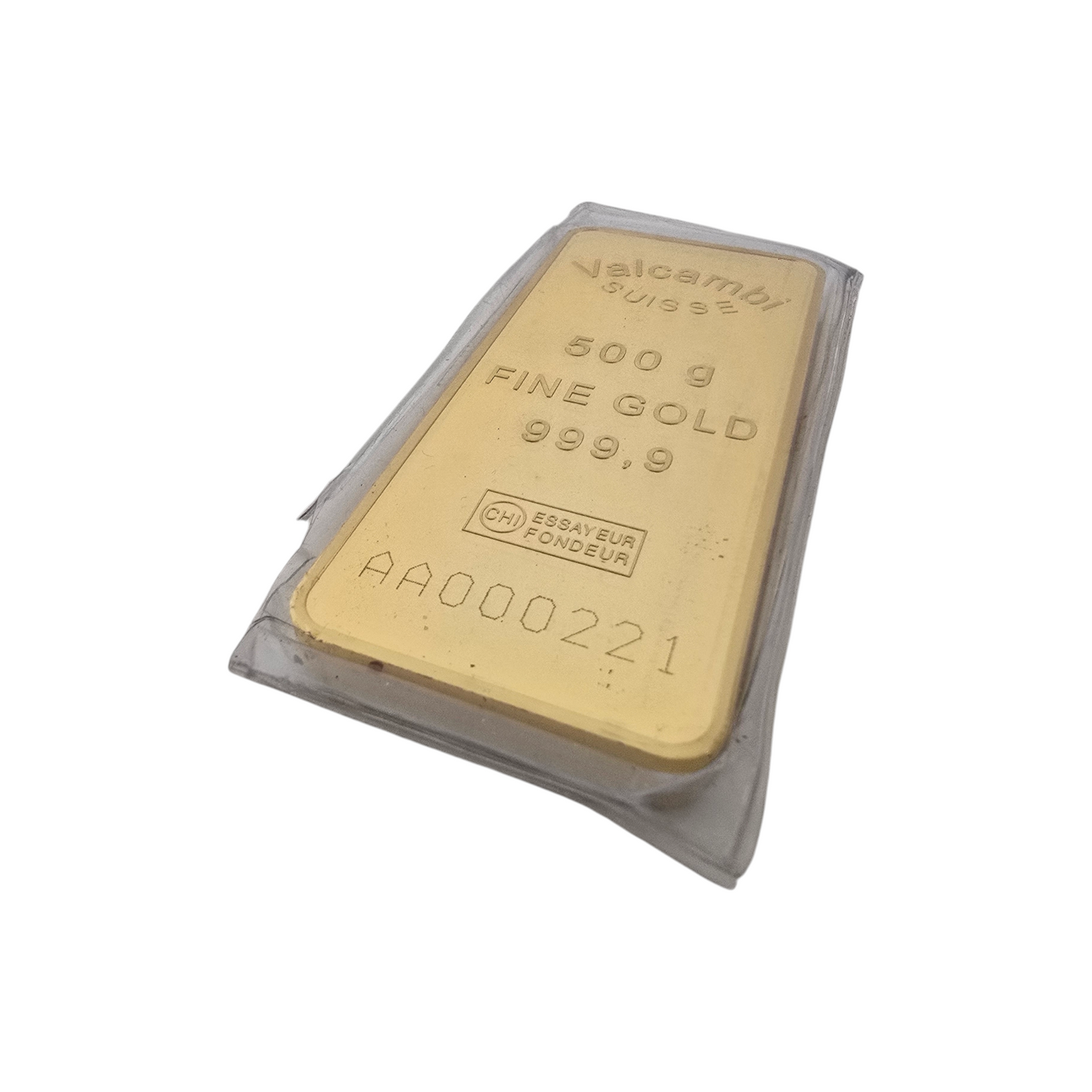 Naložbeno zlato VALCAMBI SUISSE 24K 999.9/1000; masa=500.00g