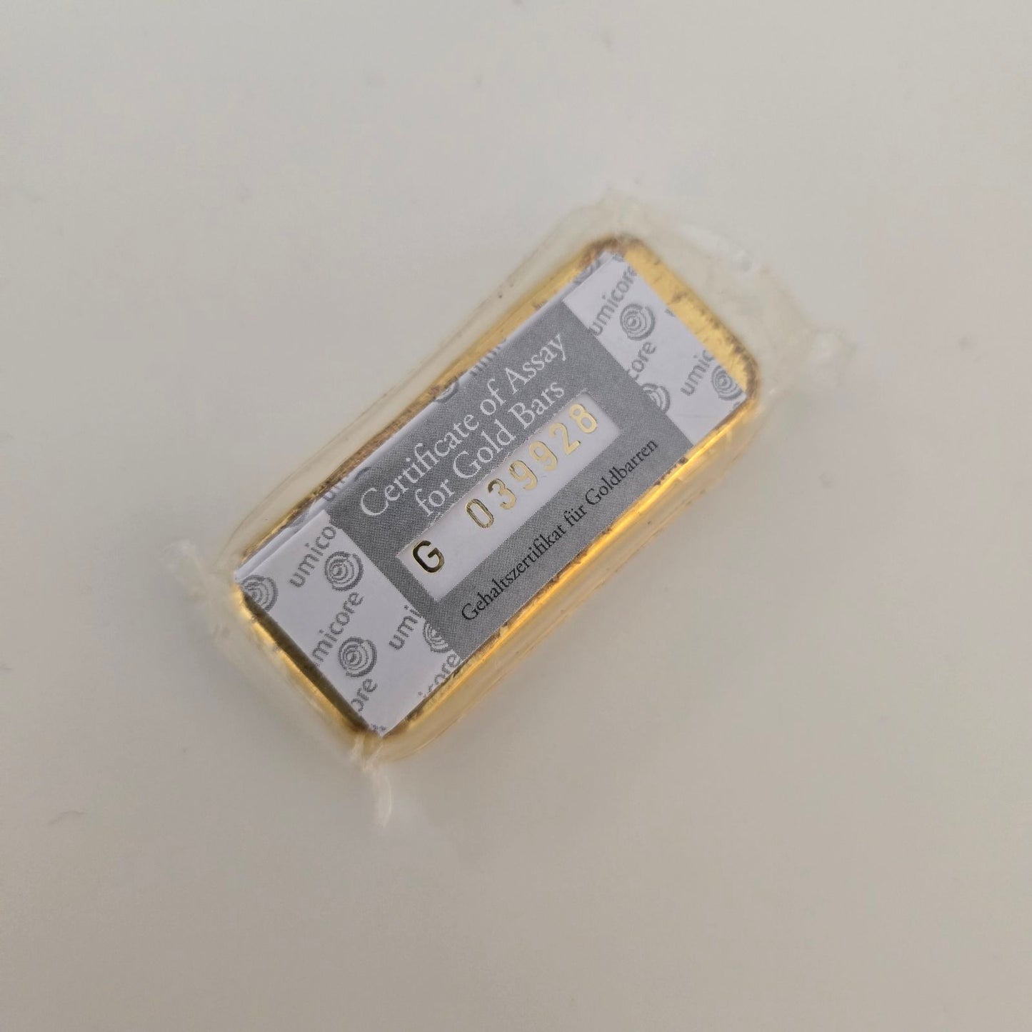 Naložbeno zlato UMICORE 24K 999.9/1000; masa=250.00g