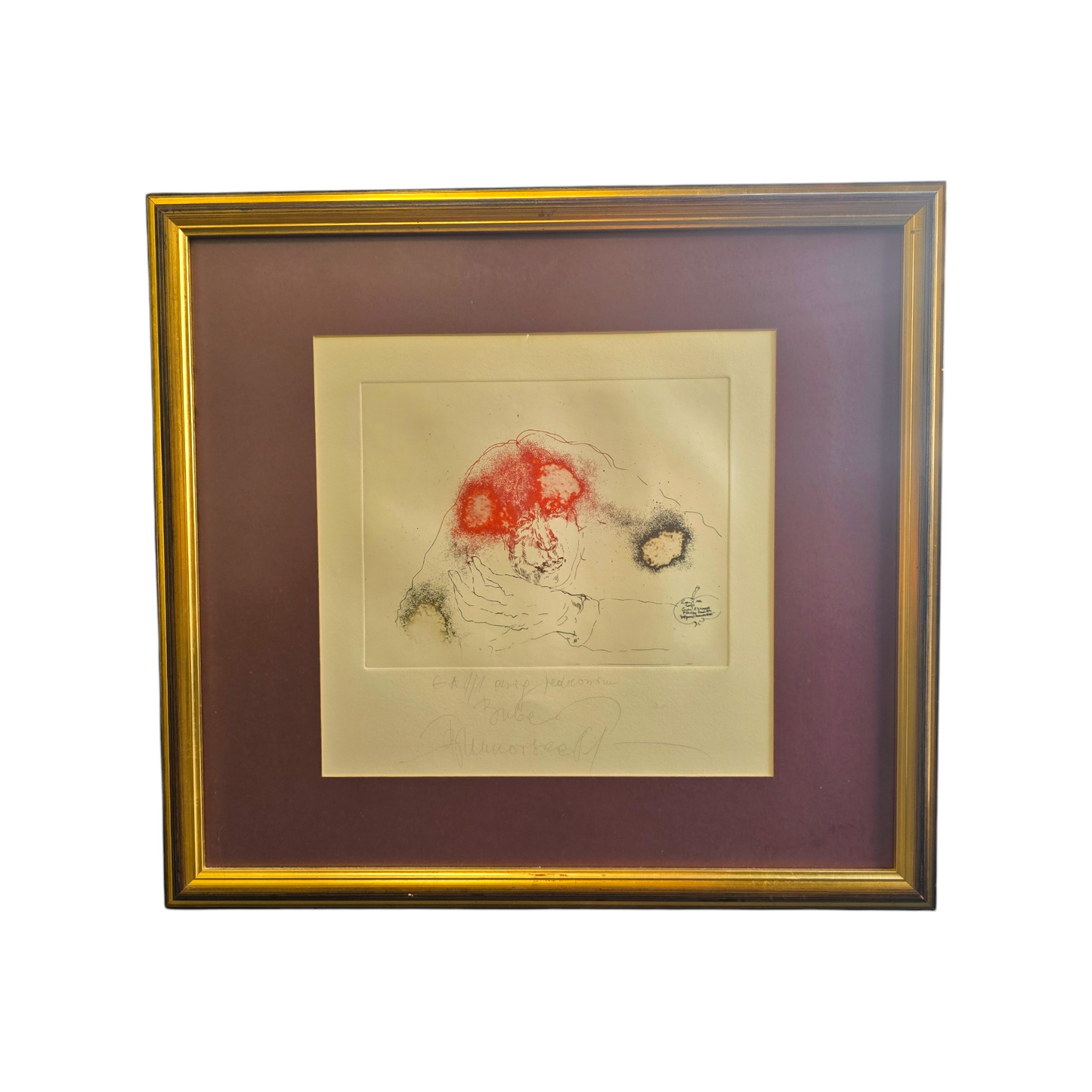 Biljana Unkovska; jedkanica; "Zob"; 61 cm x 58 cm