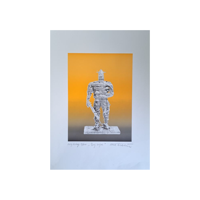 Slika Tone Svetina, grafika, Bog vojne, 34cm x 49cm