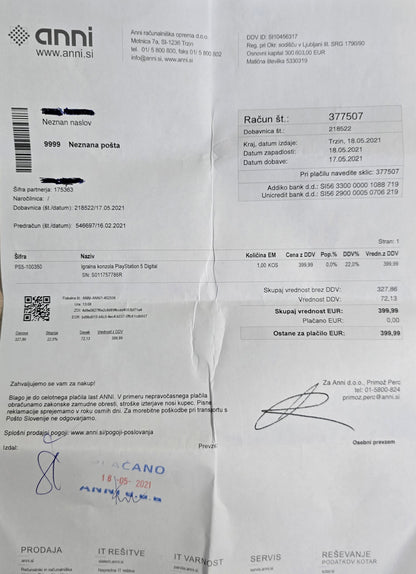 Igralna konzola SONY PlayStation 5 + kontroler