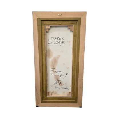 Stipe Miličić; Akvarel; ribič; 36 cm x 70 cm