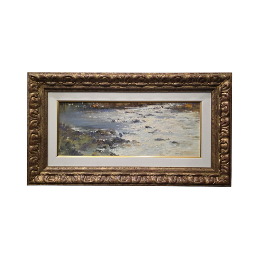 Marko Krvina; Akril; "Lesk reke"; 71 cm x 40 cm