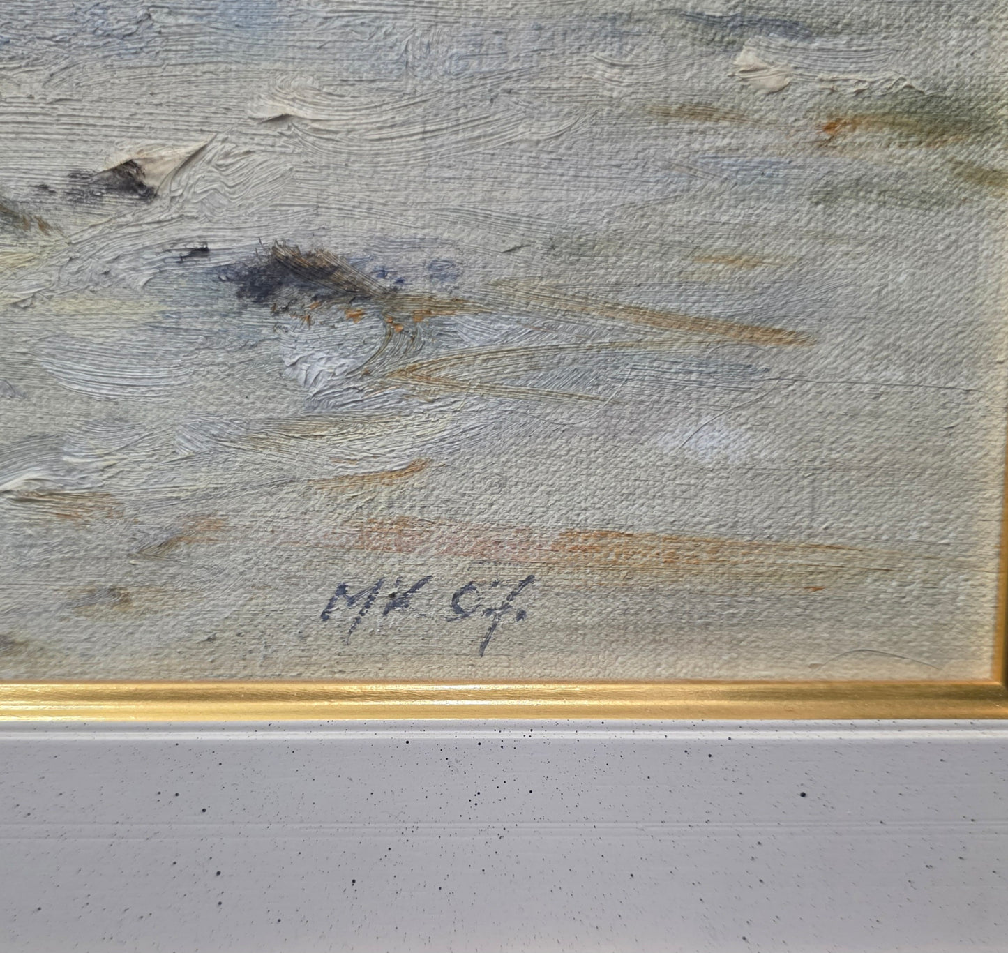 Marko Krvina; Akril; "Lesk reke"; 71 cm x 40 cm