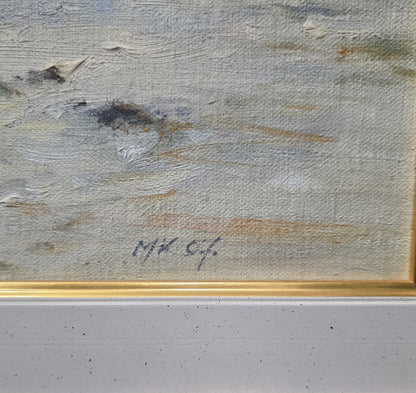 Marko Krvina; Akril; "Lesk reke"; 71 cm x 40 cm