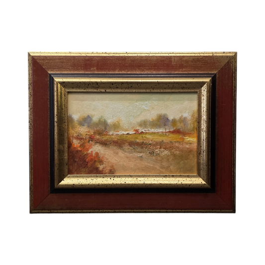 N/A; Akvarel; "Pot ob njivi"; 40 cm x 31 cm