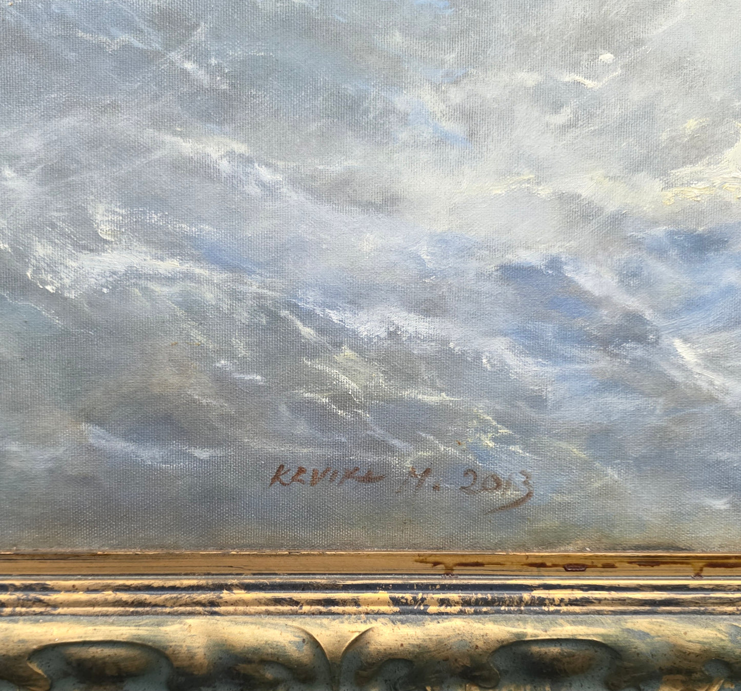 Marko Krvina; Akril; "Morje"; 136.5 cm x 117 cm