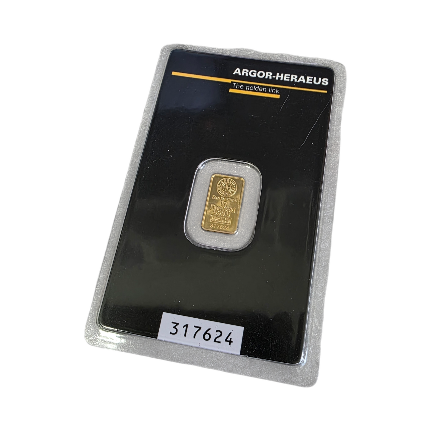 Naložbeno zlato Argor Heraeus 24K 999.9/1000; masa=1.00g