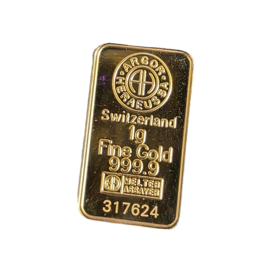Naložbeno zlato Argor Heraeus 24K 999.9/1000; masa=1.00g