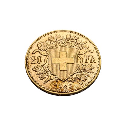 Zlatnik "20 FR" 21K 900/1000; masa=6.45g
