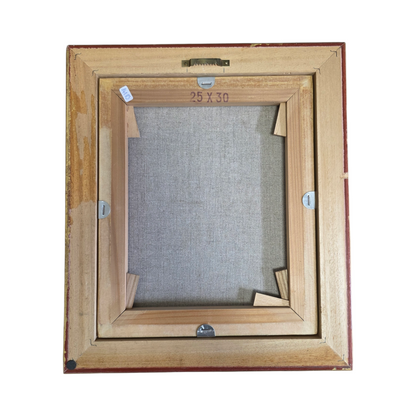 Ogrin; olje na platno; "Rdeči šopek"; 38 cm x 33 cm