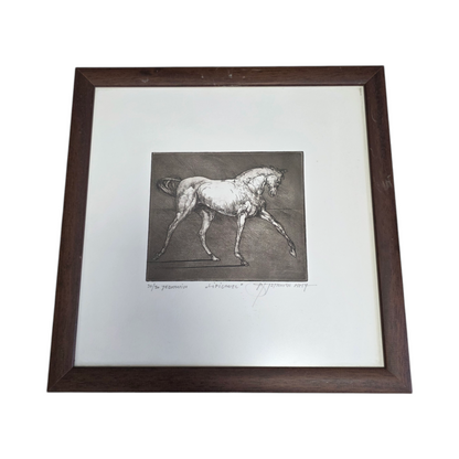 Božidar Strman Mišo; grafika; "Lipicanec"; 34 cm x 34 cm