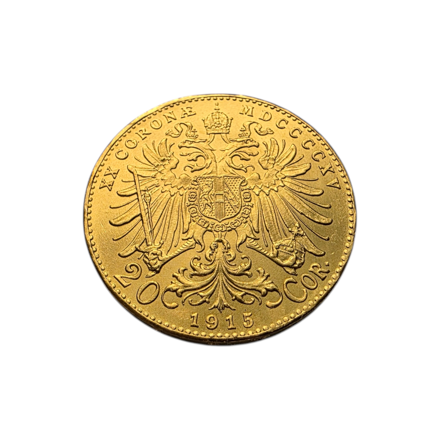 Zlatnik "20 Kron" 21K 900/1000; masa=6.77g