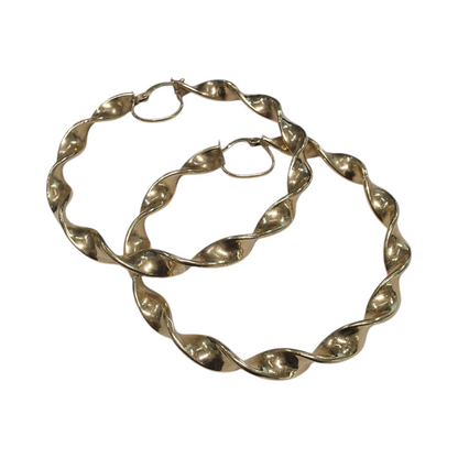 Zlati uhani "TWIST" 14K 585/1000; masa=10.56g