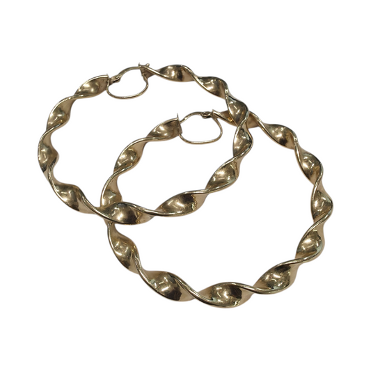 Zlati uhani "TWIST" 14K 585/1000; masa=10.56g