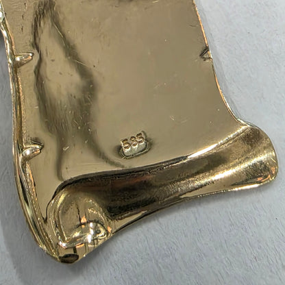 Zlati obesek "P" 14K 585/1000; masa=0.99g