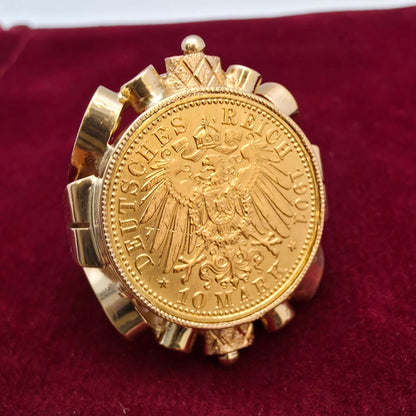 Zlati prstan "WILHELM" 14K + 21K // 585 + 900; masa=10.70g