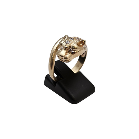 Zlati prstan "PUMA" 14K 585/1000; masa=6.18g