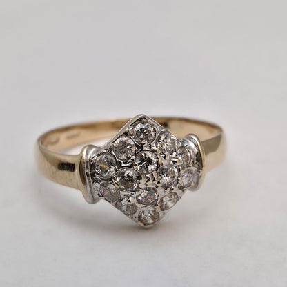 Zlati prstan "TREZE" 14K 585/1000; masa=1.68g