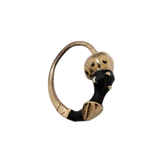 Zlati uhan "MORČEK" 14K 585/1000; masa=1.16g