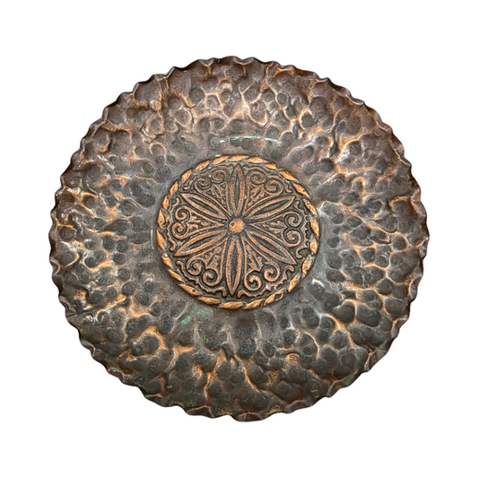 Okrasni bakreni krožnik - Flora; 17 cm