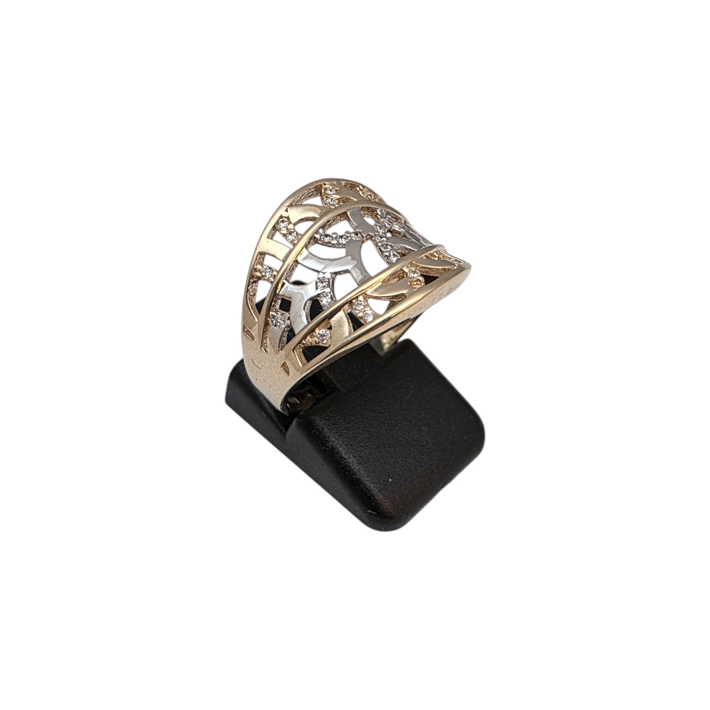 Zlati prstan "POLIK" 14K 585/1000; masa=3.95g