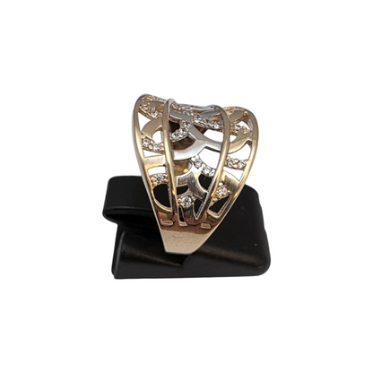 Zlati prstan "POLIK" 14K 585/1000; masa=3.95g