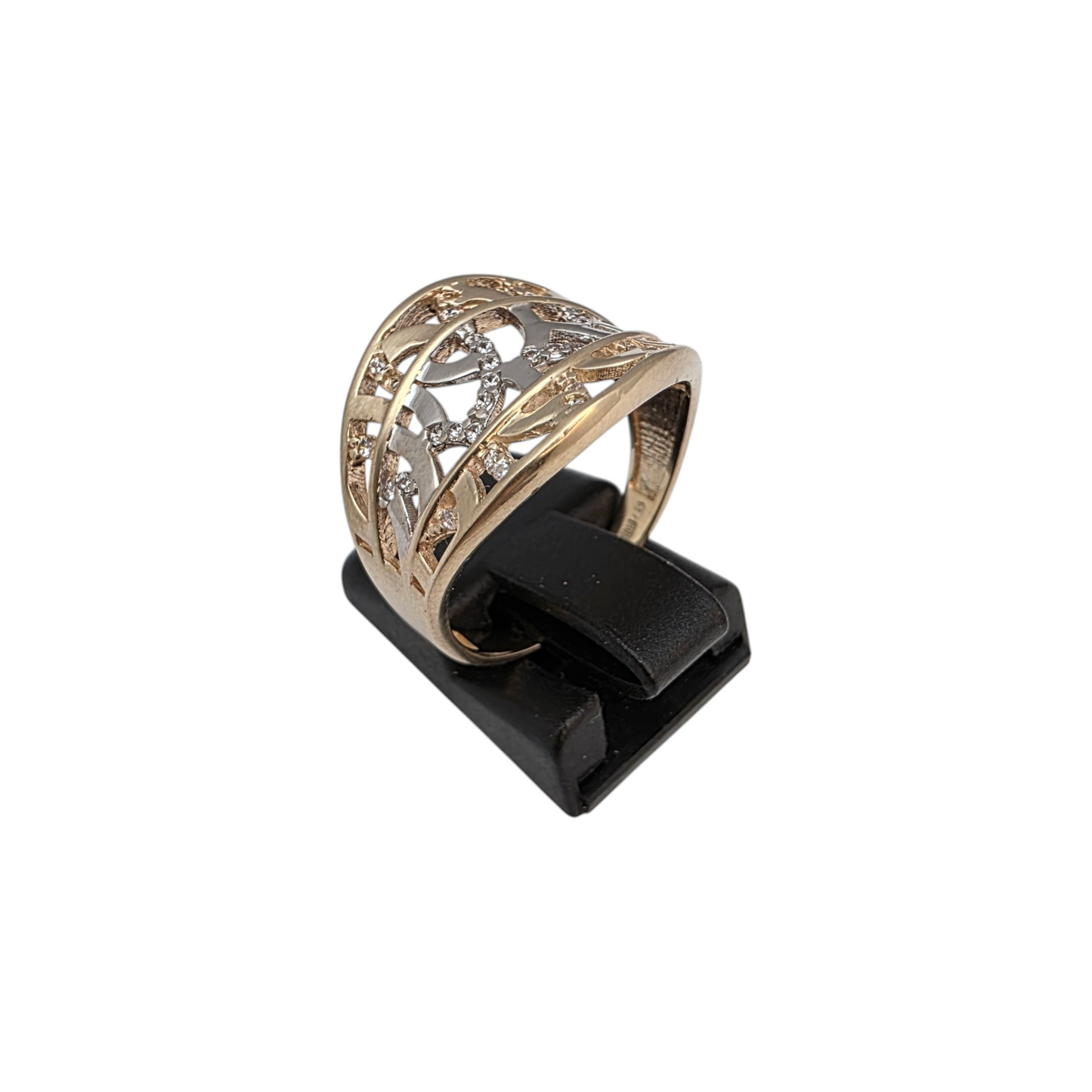 Zlati prstan "POLIK" 14K 585/1000; masa=3.95g