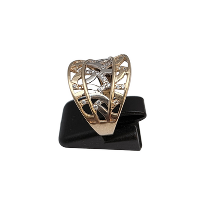 Zlati prstan "POLIK" 14K 585/1000; masa=3.95g