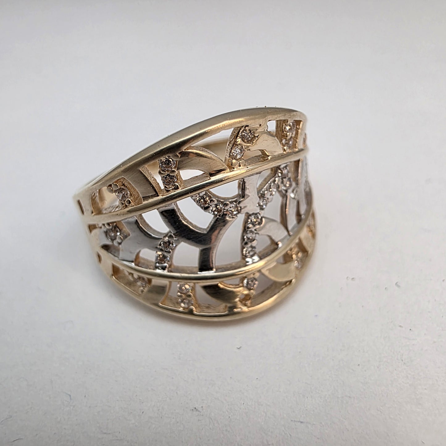 Zlati prstan "POLIK" 14K 585/1000; masa=3.95g