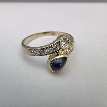 Diamantni prstan "CICLE" 14K 585/1000+DIA; masa=2.57g