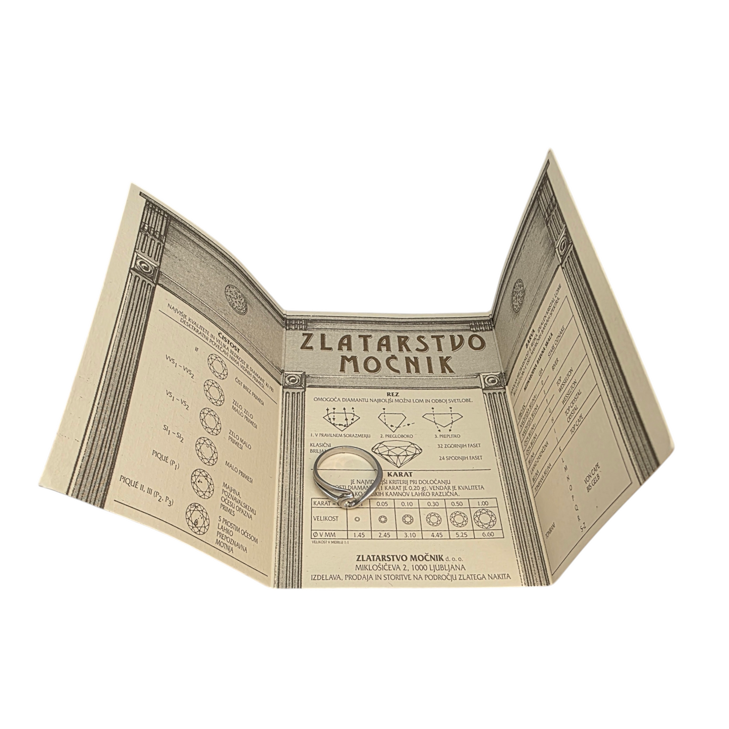 Diamantni prstan "YUNI" 14K 585/1000+DIA; masa=3.22g