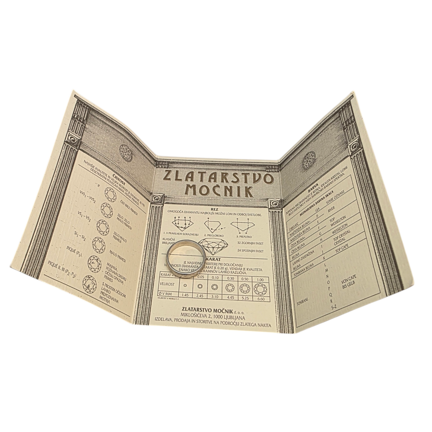 Diamantni prstan "ASTRAL" 14K 585/1000+DIA; masa=4.32g