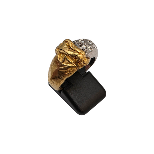 Diamantni prstan "BOND" 18K 750/1000 + Pt 950 + DIA; masa=14.10g