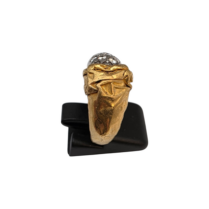 Diamantni prstan "BOND" 18K 750/1000 + Pt 950 + DIA; masa=14.10g