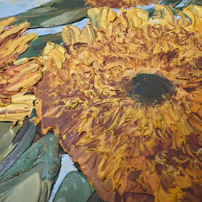 Rudi Simčič; Olje na platno; "Sončnice"; 51 cm x 88 cm