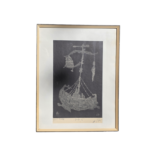 Jože Horvat Jaki; grafika; "Barka 66"; 53 cm x 69 cm