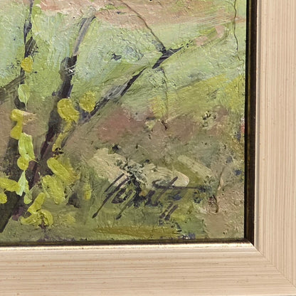 N/A; Olje na les; "Kmetija"; 50 cm x 40 cm