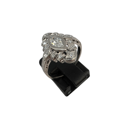 Diamantni prstan "DECO" Pt 833/1000+DIA; masa=4.90g