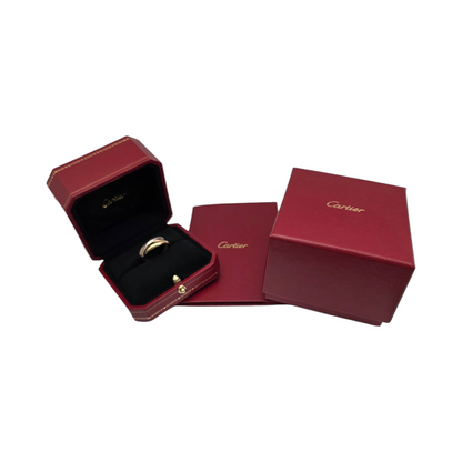 Zlati prstan "Cartier Trinity ring classic 18K 750/1000 + Pt 950/1000; masa=9.80g