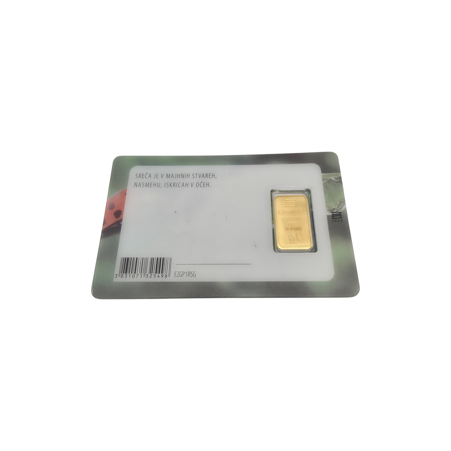 Naložbeno zlato ZC GRAM SREČE 24K 999.9/1000; masa=1.00g