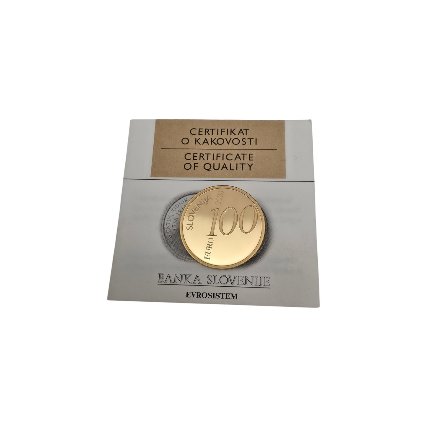 Naložbeni zlatnik "VALENTIN VODNIK" 21K 900/1000; masa=7.00g